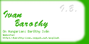 ivan barothy business card